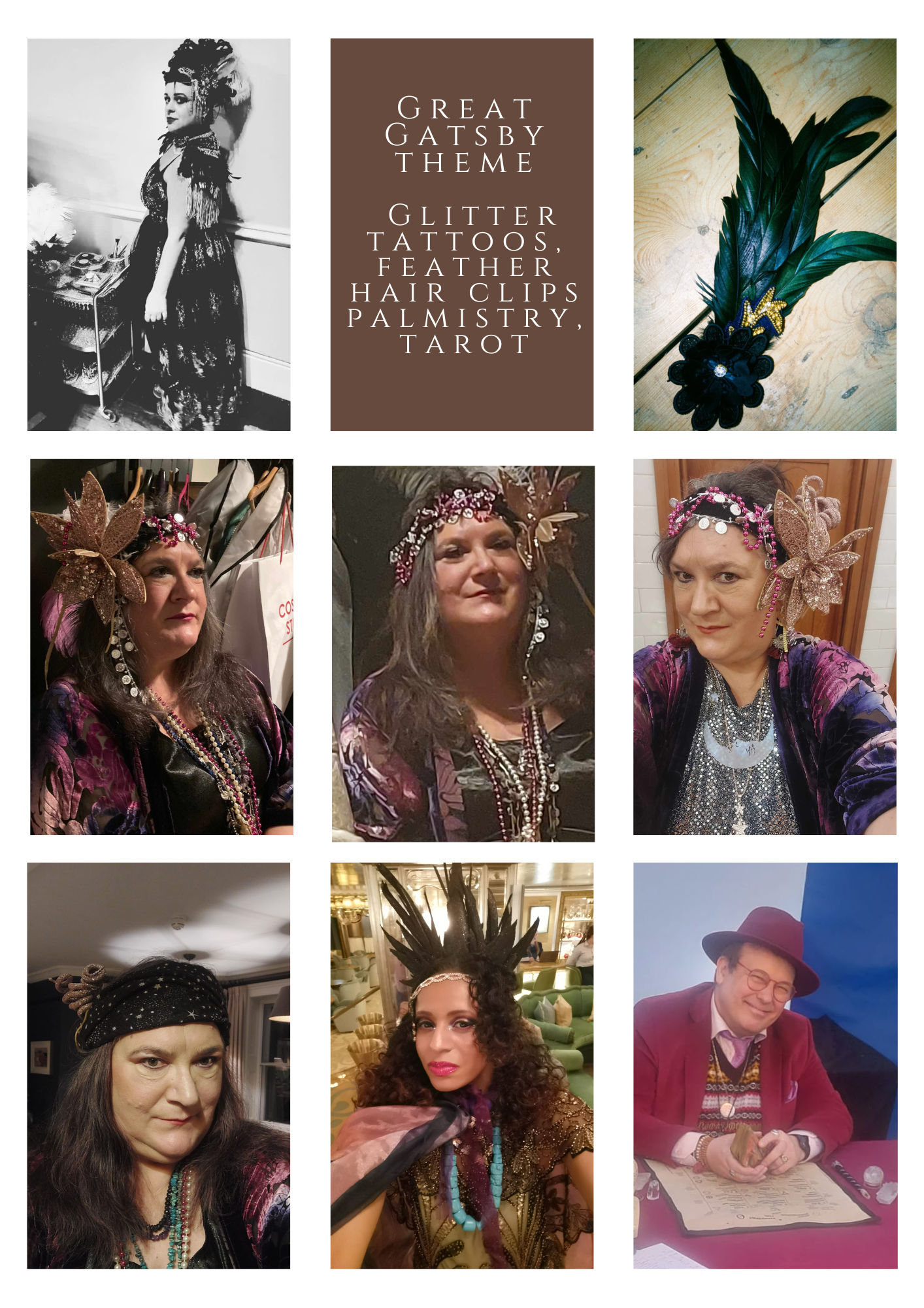 Great Gatsby themed event mood board with 1920s entertainment ideas