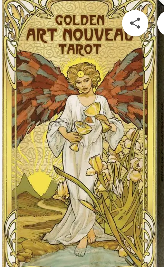 Golden Art Nouveau Tarot deck for branded Gatsby event giveaways